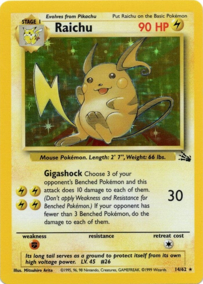 Raichu (14/62) [Fossil Unlimited] Pokemon Single Pokémon  | Multizone: Comics And Games