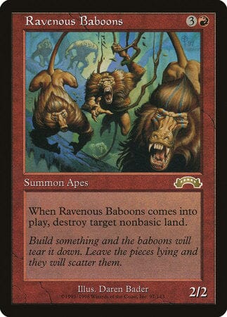 Ravenous Baboons [Exodus] MTG Single Magic: The Gathering  | Multizone: Comics And Games