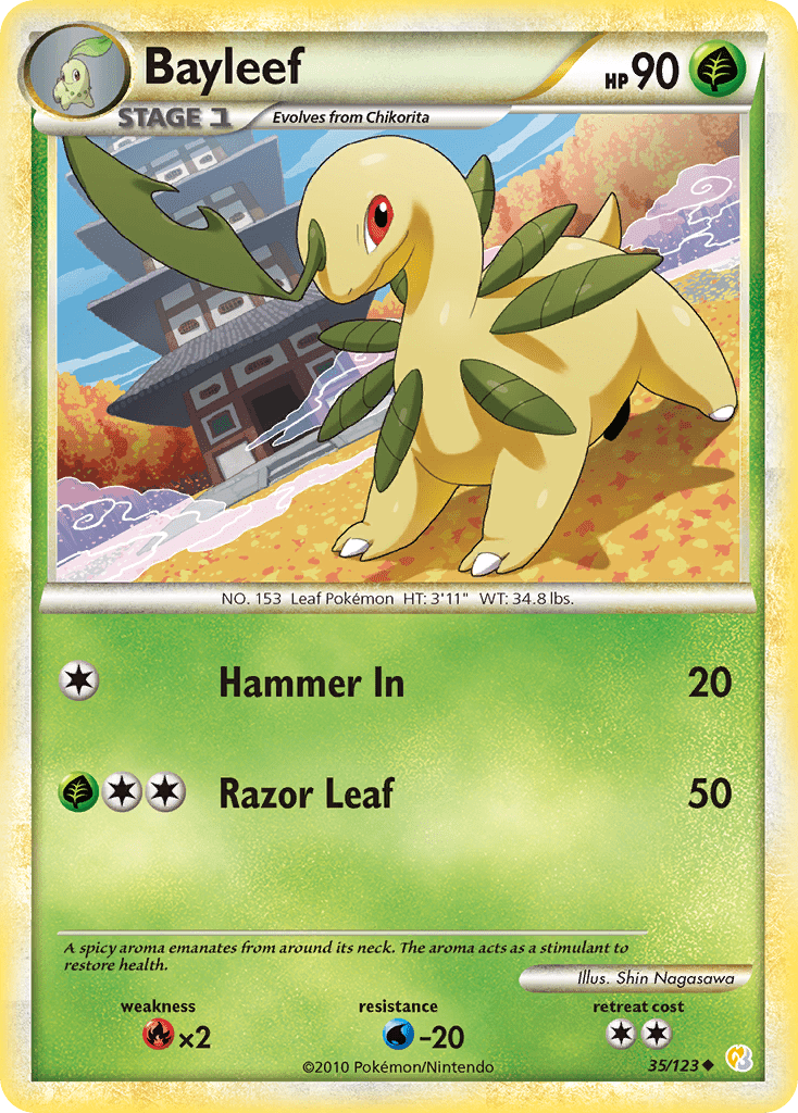 Bayleef (35/123) [HeartGold & SoulSilver: Base Set] Pokemon Single Pokémon  | Multizone: Comics And Games