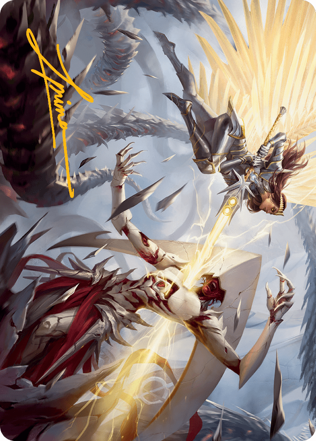Elspeth's Smite Art Card (Gold-Stamped Signature) [March of the Machine Art Series] MTG Single Magic: The Gathering  | Multizone: Comics And Games