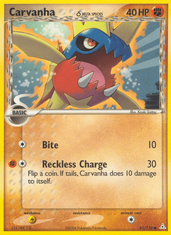 Carvanha (61/110) (Delta Species) [EX: Holon Phantoms] Pokemon Single Pokémon  | Multizone: Comics And Games