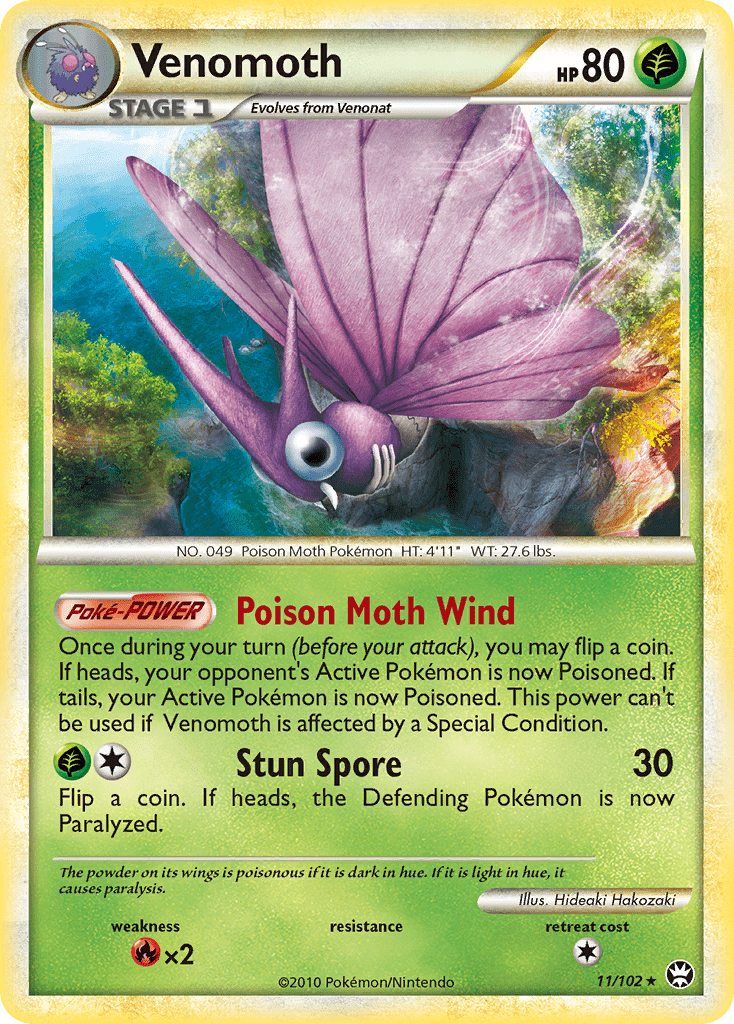 Venomoth (11/102) [HeartGold & SoulSilver: Triumphant] Pokemon Single Pokémon  | Multizone: Comics And Games