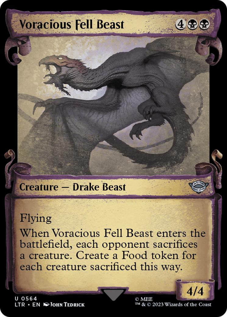 Voracious Fell Beast [The Lord of the Rings: Tales of Middle-Earth Showcase Scrolls] MTG Single Magic: The Gathering  | Multizone: Comics And Games