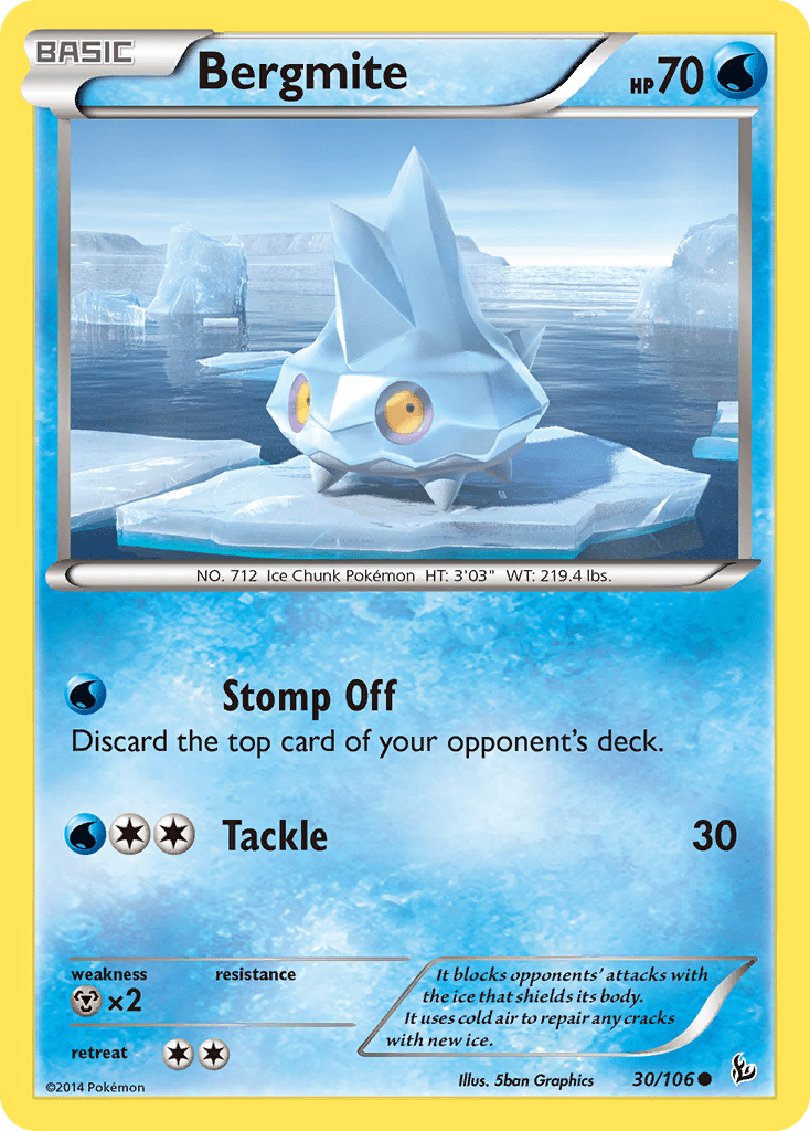 Bergmite (30/106) [XY: Flashfire] Pokemon Single Pokémon  | Multizone: Comics And Games