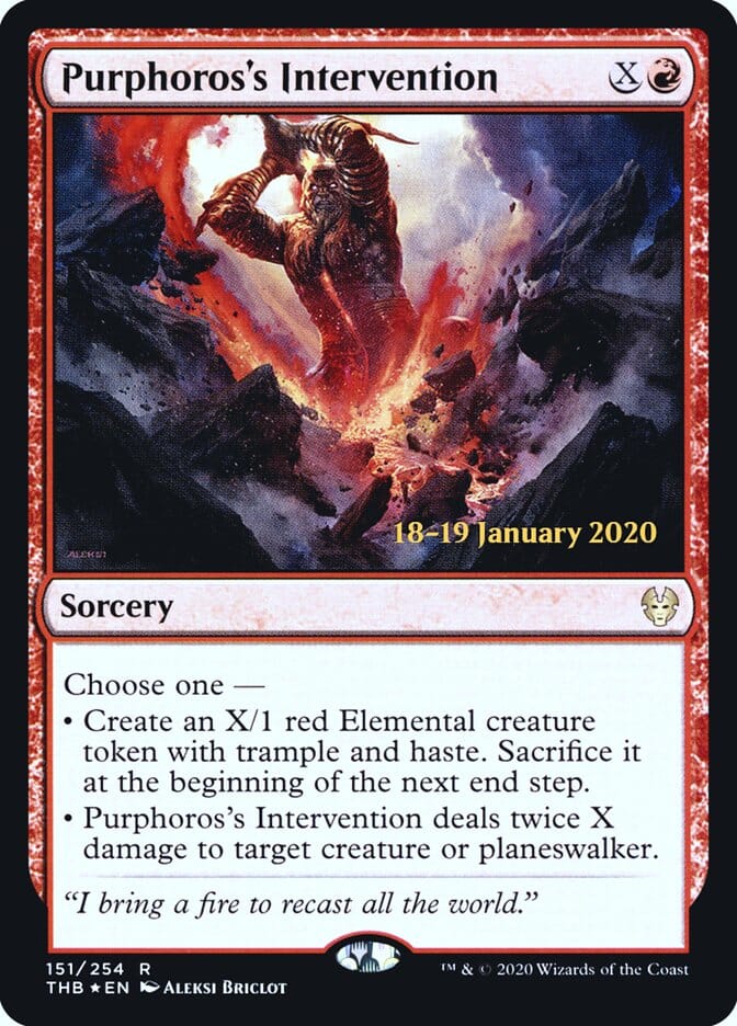 Purphoros's Intervention [Theros Beyond Death Prerelease Promos] MTG Single Magic: The Gathering  | Multizone: Comics And Games