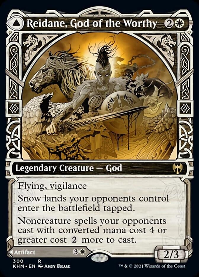 Reidane, God of the Worthy // Valkmira, Protector's Shield (Showcase) [Kaldheim] MTG Single Magic: The Gathering  | Multizone: Comics And Games