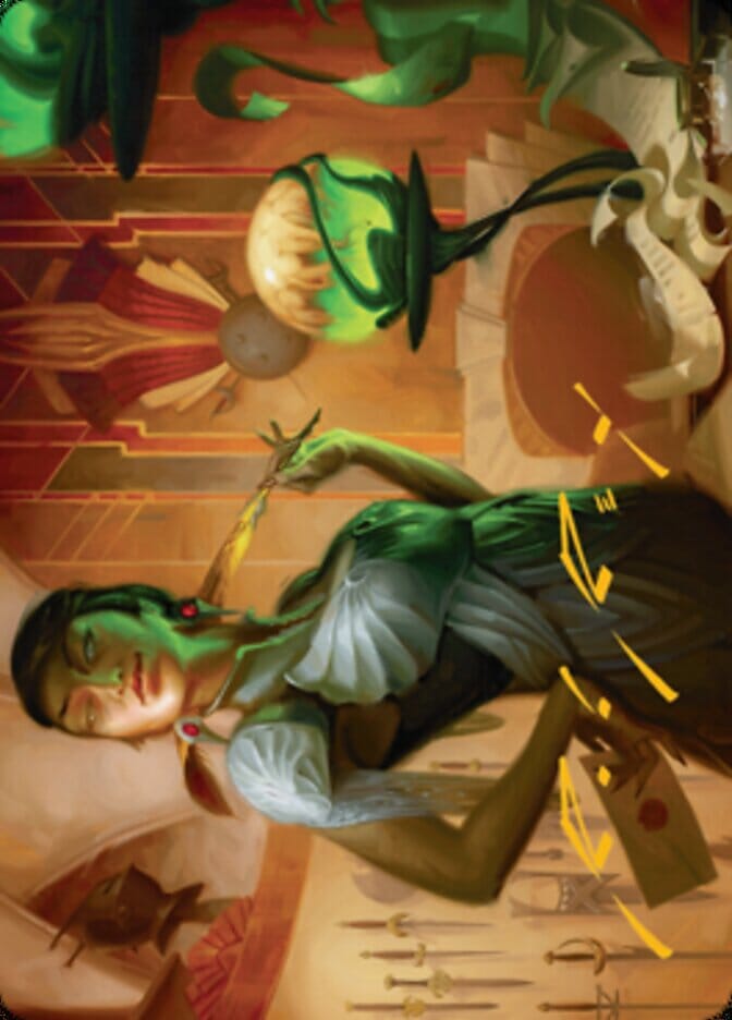 Mari, the Killing Quill Art Card (Gold-Stamped Signature) [Streets of New Capenna Art Series] MTG Single Magic: The Gathering  | Multizone: Comics And Games