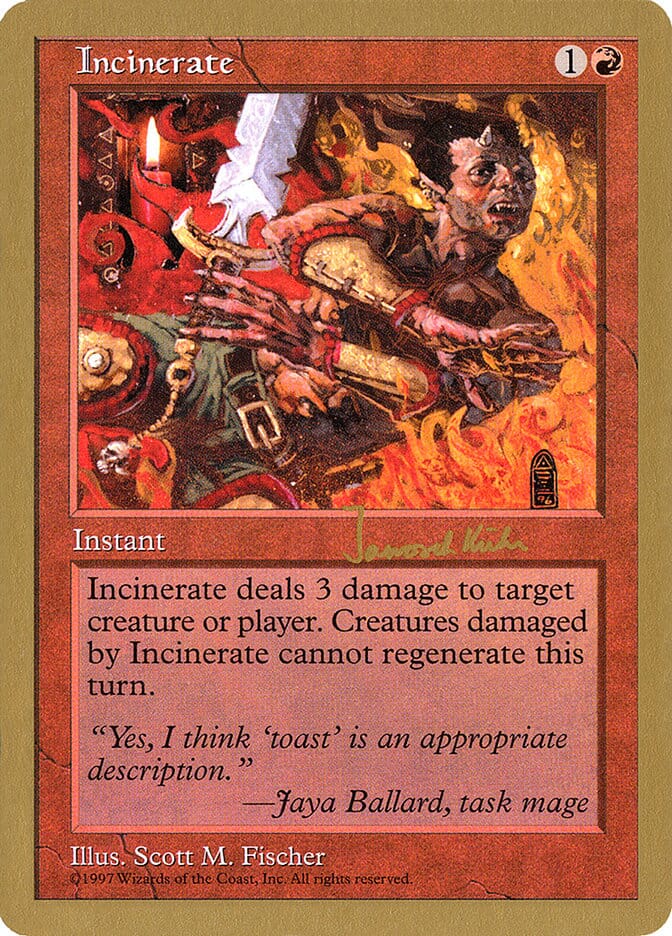 Incinerate (Janosch Kuhn) [World Championship Decks 1997] MTG Single Magic: The Gathering  | Multizone: Comics And Games