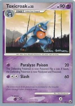 Toxicroak LV.32 (31/100) (Intimidation - Tristan Robinson) [World Championships 2008] Pokemon Single Pokémon  | Multizone: Comics And Games