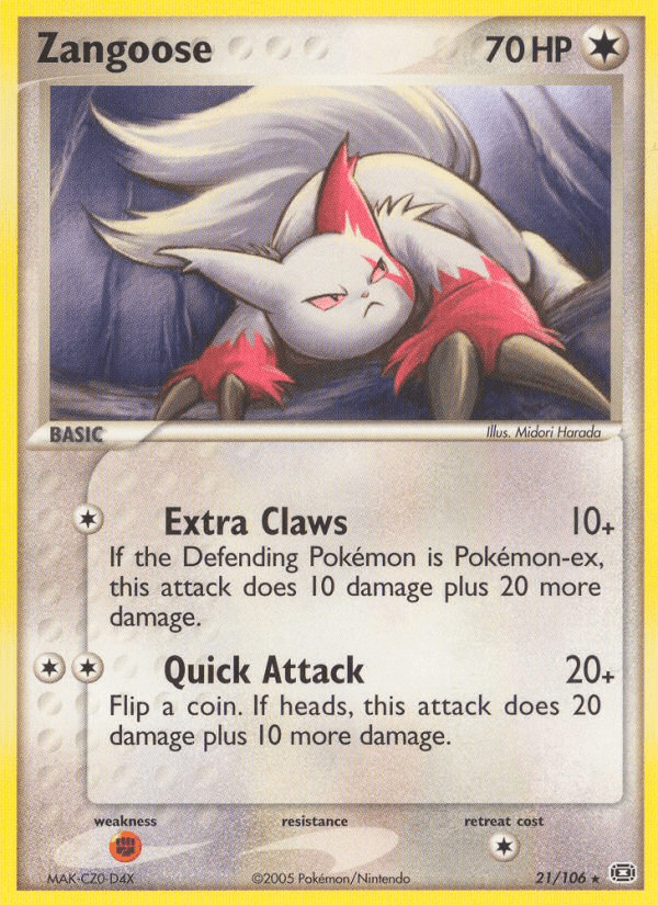 Zangoose (21/106) [EX: Emerald] Pokemon Single Pokémon  | Multizone: Comics And Games
