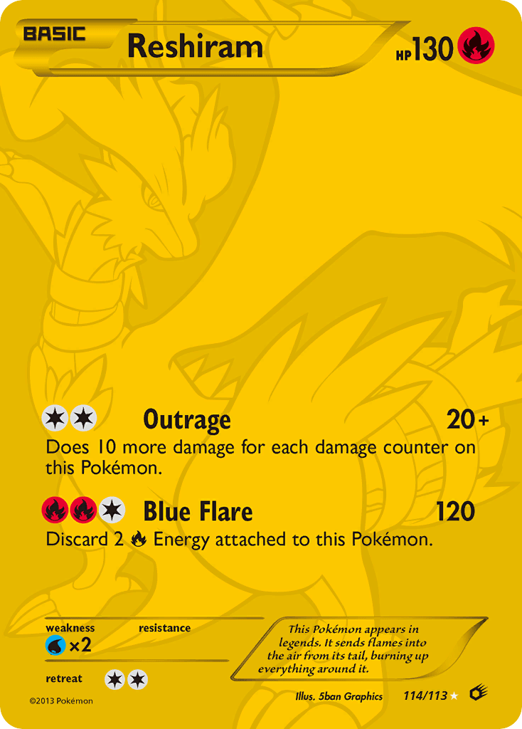 Reshiram (114/113) [Black & White: Legendary Treasures] Pokemon Single Pokémon  | Multizone: Comics And Games