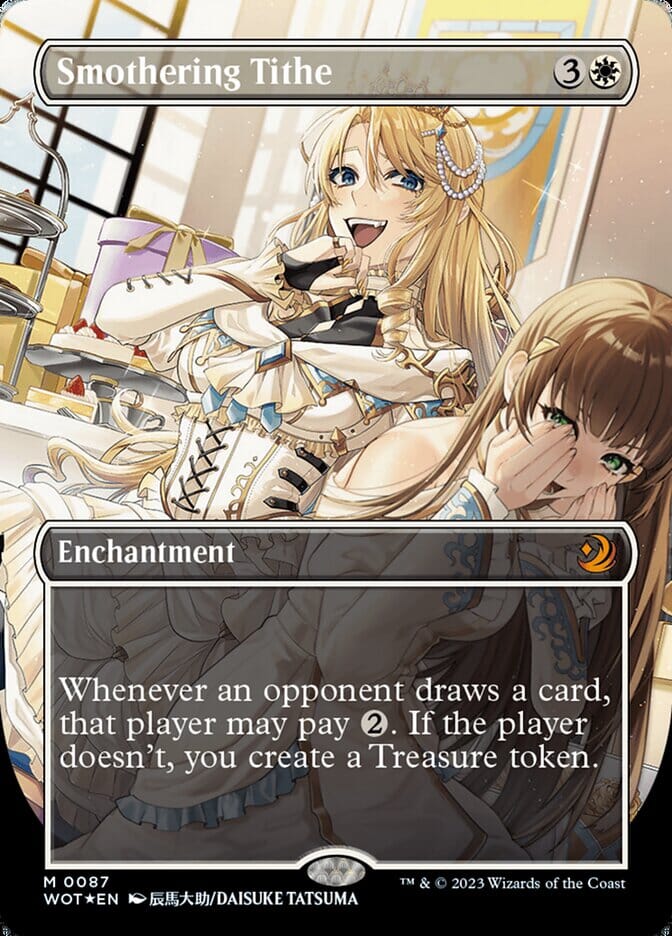 Smothering Tithe (Anime Borderless) (Confetti Foil) [Wilds of Eldraine: Enchanting Tales] MTG Single Magic: The Gathering  | Multizone: Comics And Games