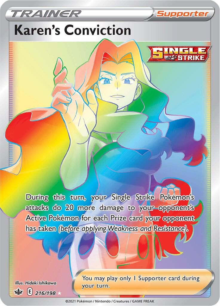 Karen's Conviction (216/198) [Sword & Shield: Chilling Reign] Pokemon Single Pokémon  | Multizone: Comics And Games