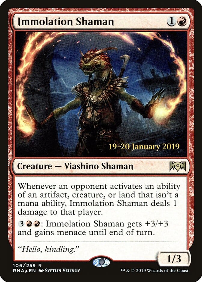 Immolation Shaman [Ravnica Allegiance Prerelease Promos] MTG Single Magic: The Gathering  | Multizone: Comics And Games