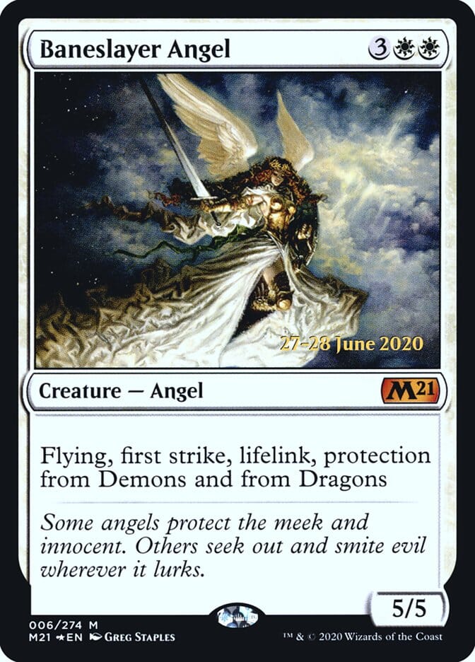 Baneslayer Angel [Core Set 2021 Prerelease Promos] MTG Single Magic: The Gathering  | Multizone: Comics And Games