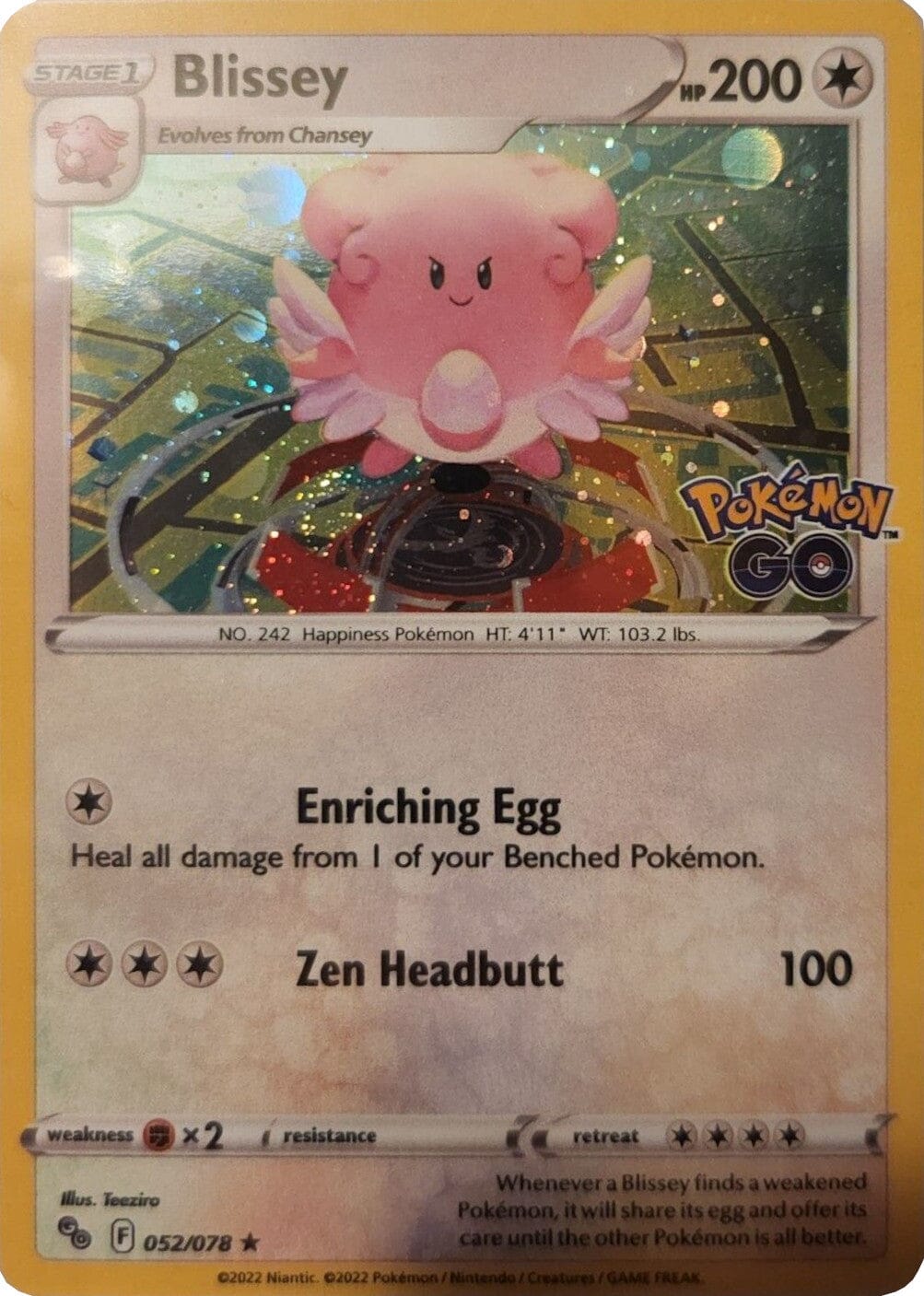 Blissey (052/078) (Cosmos Holo) [Pokémon GO] Pokemon Single Pokémon  | Multizone: Comics And Games