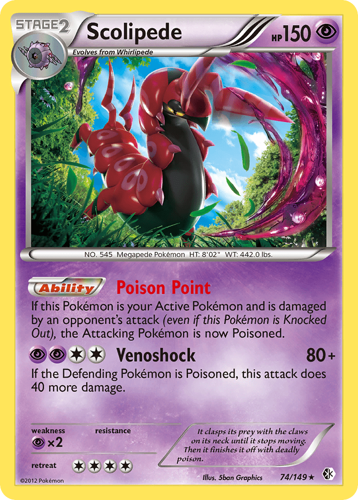 Scolipede (74/149) [Black & White: Boundaries Crossed] Pokemon Single Pokémon  | Multizone: Comics And Games