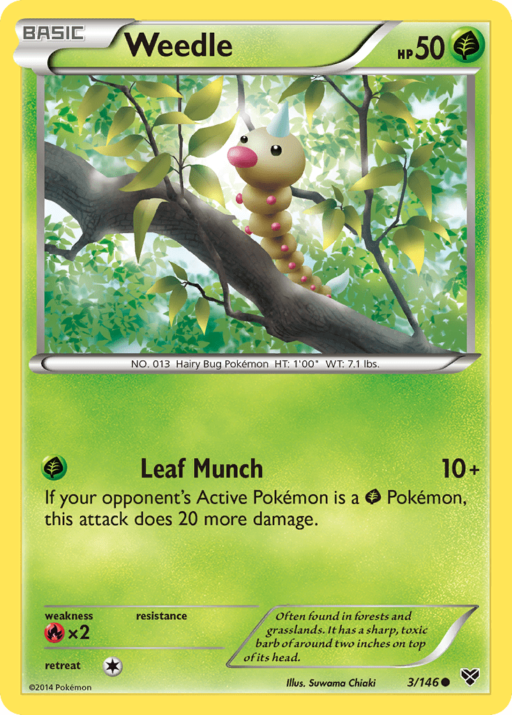 Weedle (3/146) [XY: Base Set] Pokemon Single Pokémon  | Multizone: Comics And Games