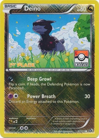 Deino (97/113) (League Promo 1st Place) [Black & White: Legendary Treasures] Pokemon Single Pokémon  | Multizone: Comics And Games
