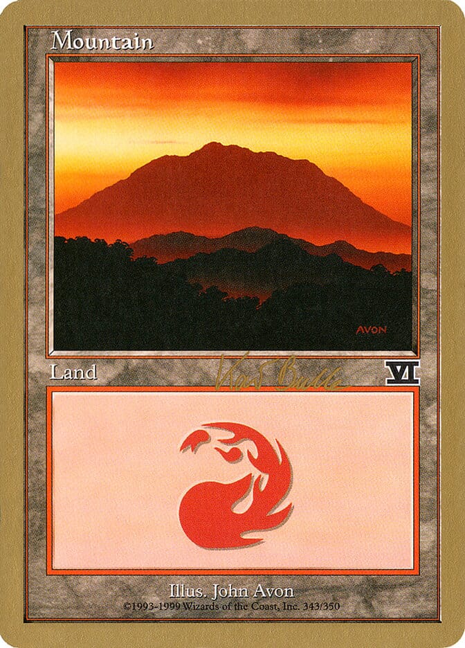 Mountain (kb343) (Kai Budde) [World Championship Decks 1999] MTG Single Magic: The Gathering  | Multizone: Comics And Games