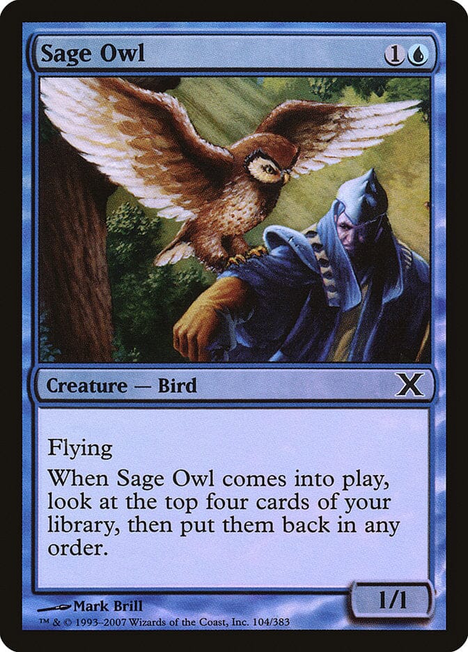 Sage Owl (Premium Foil) [Tenth Edition] MTG Single Magic: The Gathering  | Multizone: Comics And Games