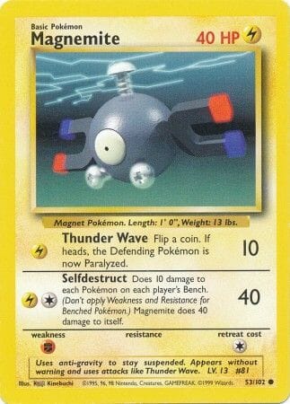 Magnemite (53/102) [Base Set Unlimited] Pokemon Single Pokémon  | Multizone: Comics And Games