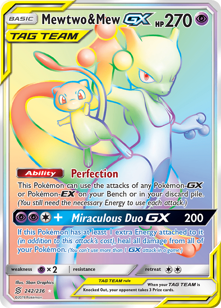 Mewtwo & Mew GX (242/236) [Sun & Moon: Unified Minds] Pokemon Single Pokémon  | Multizone: Comics And Games