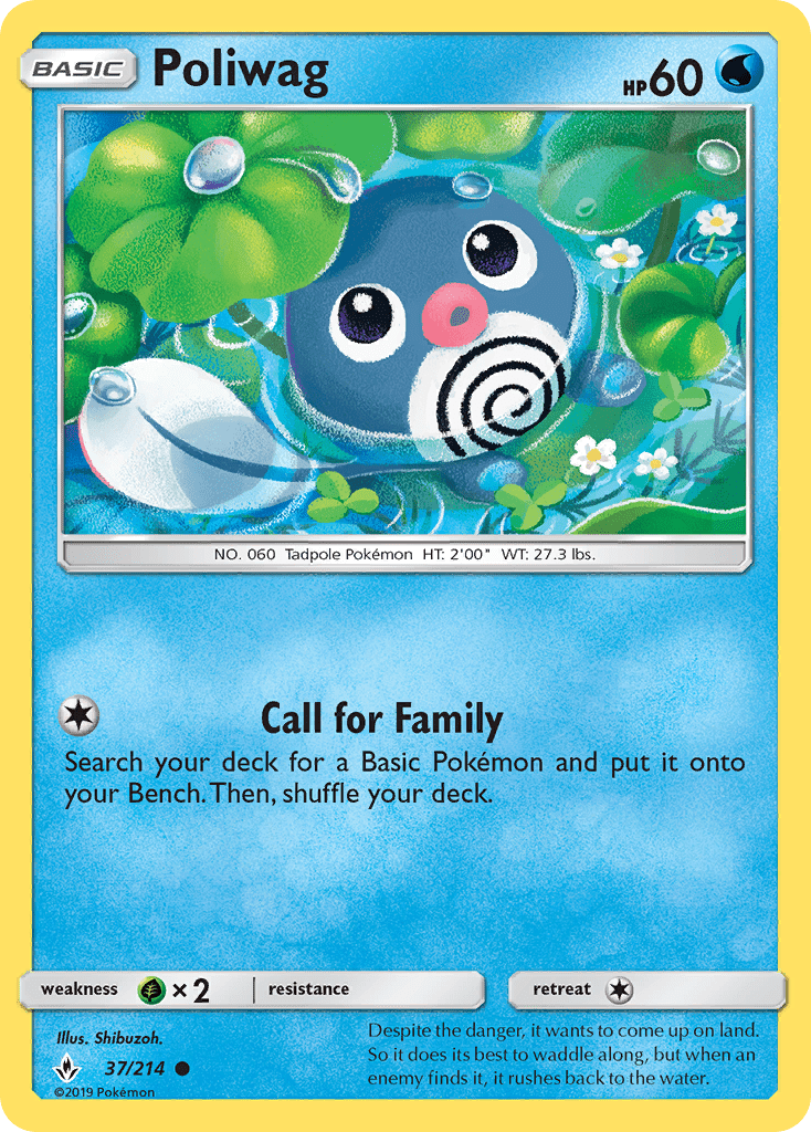 Poliwag (37/214) [Sun & Moon: Unbroken Bonds] Pokemon Single Pokémon  | Multizone: Comics And Games