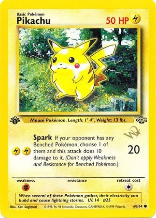 Pikachu (60/64) (W Stamped Promo) [Jungle 1st Edition] Pokemon Single Pokémon  | Multizone: Comics And Games