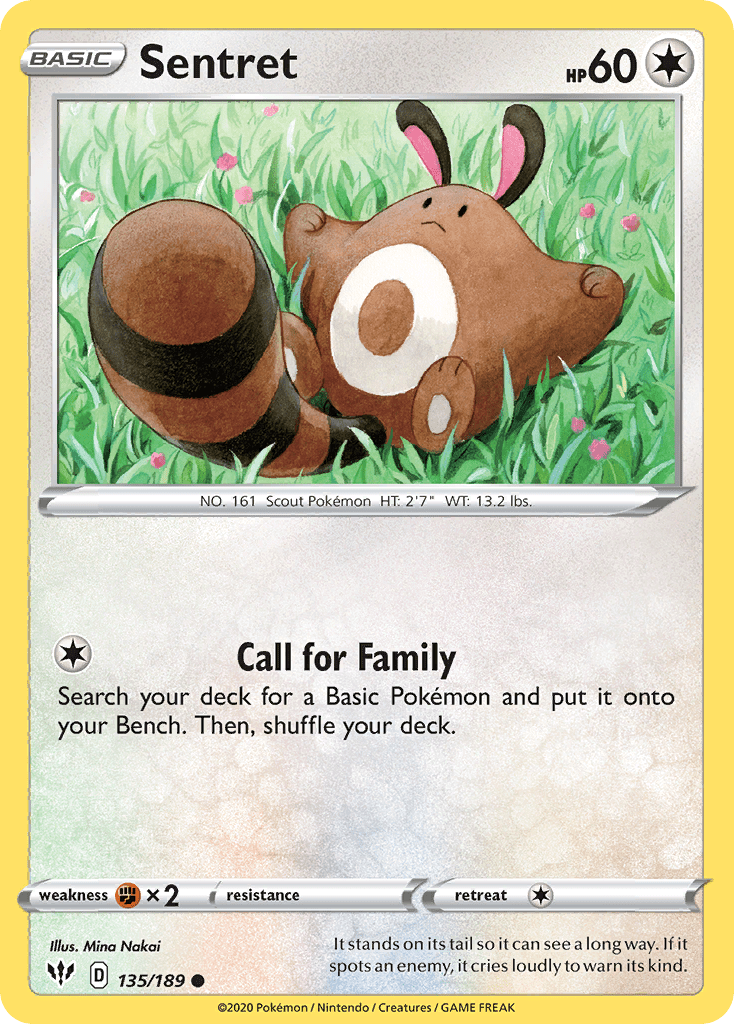 Sentret (135/189) [Sword & Shield: Darkness Ablaze] Pokemon Single Pokémon  | Multizone: Comics And Games