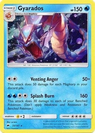 Gyarados (33/147) (Cosmos Holo) [Sun & Moon: Burning Shadows] Pokemon Single Pokémon  | Multizone: Comics And Games