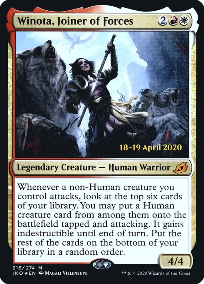 Winota, Joiner of Forces [Ikoria: Lair of Behemoths Prerelease Promos] MTG Single Magic: The Gathering  | Multizone: Comics And Games