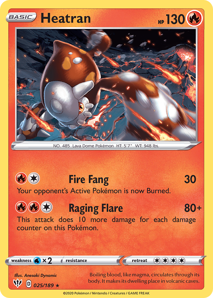 Heatran (025/189) [Sword & Shield: Darkness Ablaze] Pokemon Single Pokémon  | Multizone: Comics And Games