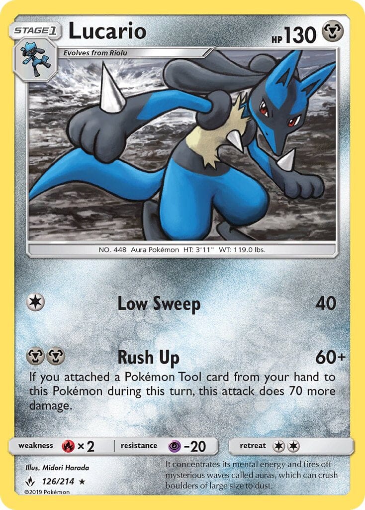 Lucario (126/214) (Theme Deck Exclusive) [Sun & Moon: Unbroken Bonds] Pokemon Single Pokémon  | Multizone: Comics And Games