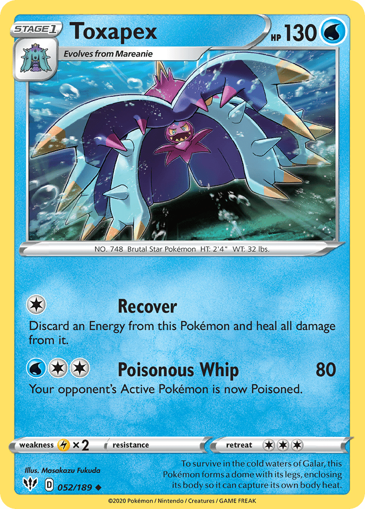 Toxapex (052/189) [Sword & Shield: Darkness Ablaze] Pokemon Single Pokémon  | Multizone: Comics And Games