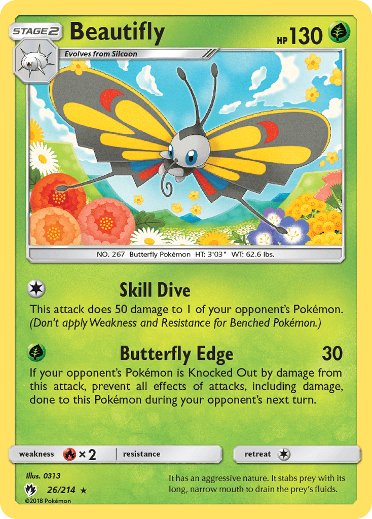 Beautifly (26/214) [Sun & Moon: Lost Thunder] Pokemon Single Pokémon  | Multizone: Comics And Games