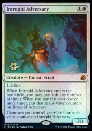 Intrepid Adversary [Innistrad: Midnight Hunt Prerelease Promos] MTG Single Magic: The Gathering  | Multizone: Comics And Games