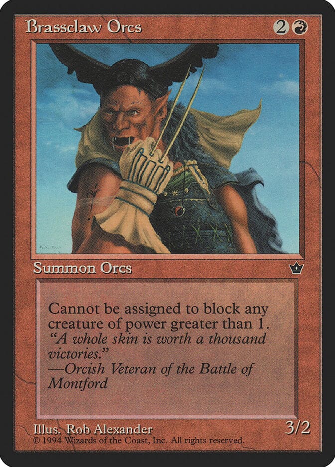 Brassclaw Orcs (Rob Alexander - Orcish Veteran Flavor Text) [Fallen Empires] MTG Single Magic: The Gathering  | Multizone: Comics And Games