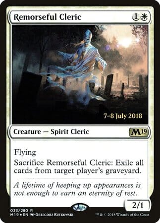 Remorseful Cleric [Core Set 2019 Promos] MTG Single Magic: The Gathering  | Multizone: Comics And Games
