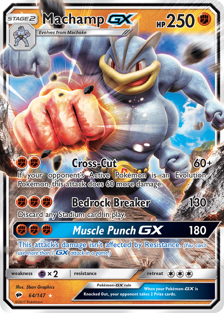 Machamp GX (64/147) [Sun & Moon: Burning Shadows] Pokemon Single Pokémon  | Multizone: Comics And Games