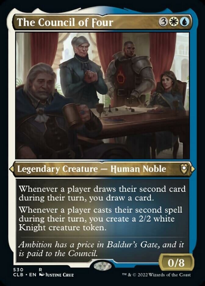 The Council of Four (Foil Etched) [Commander Legends: Battle for Baldur's Gate] MTG Single Magic: The Gathering  | Multizone: Comics And Games