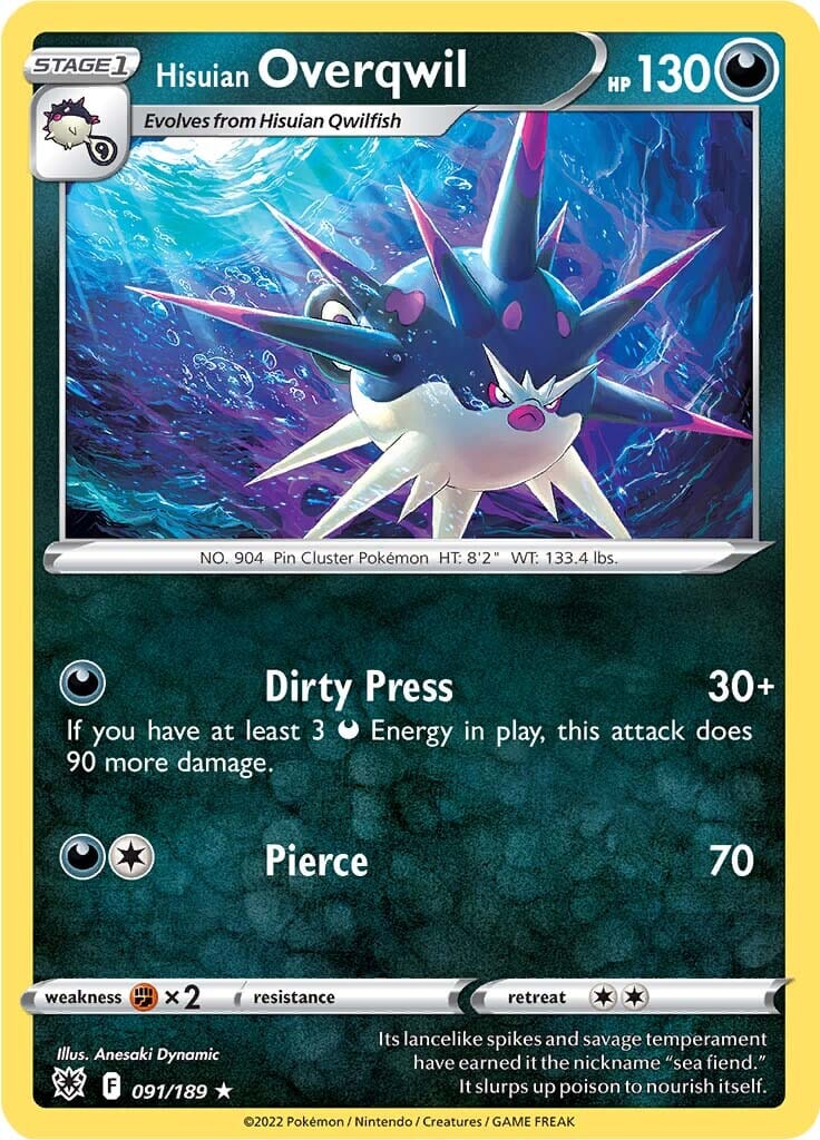 Hisuian Overqwil (091/189) [Sword & Shield: Astral Radiance] Pokemon Single Pokémon  | Multizone: Comics And Games