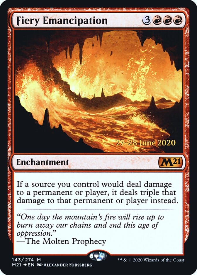Fiery Emancipation [Core Set 2021 Prerelease Promos] MTG Single Magic: The Gathering  | Multizone: Comics And Games