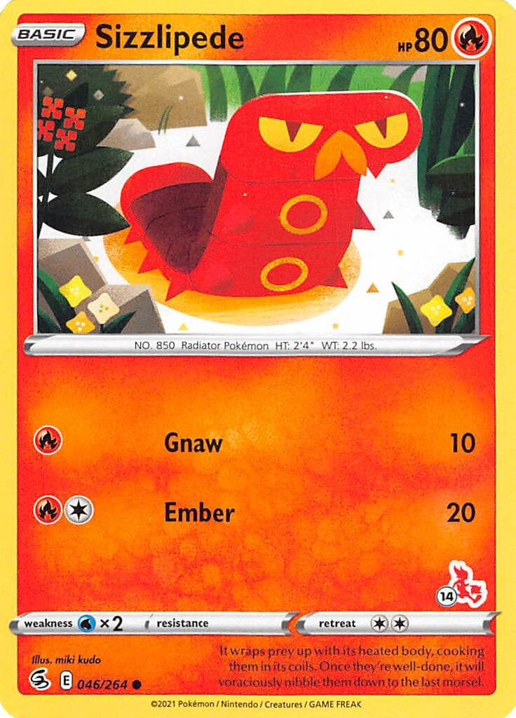 Sizzlipede (046/264) (Cinderace Stamp #14) [Battle Academy 2022] Pokemon Single Pokémon  | Multizone: Comics And Games