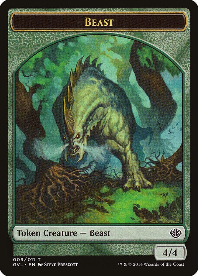 Beast Token (009/011) (Garruk vs. Liliana) [Duel Decks Anthology Tokens] MTG Single Magic: The Gathering  | Multizone: Comics And Games