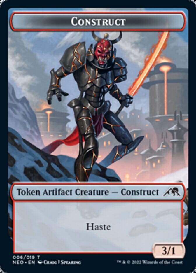 Samurai // Construct (006) Double-sided Token [Kamigawa: Neon Dynasty Tokens] MTG Single Magic: The Gathering  | Multizone: Comics And Games