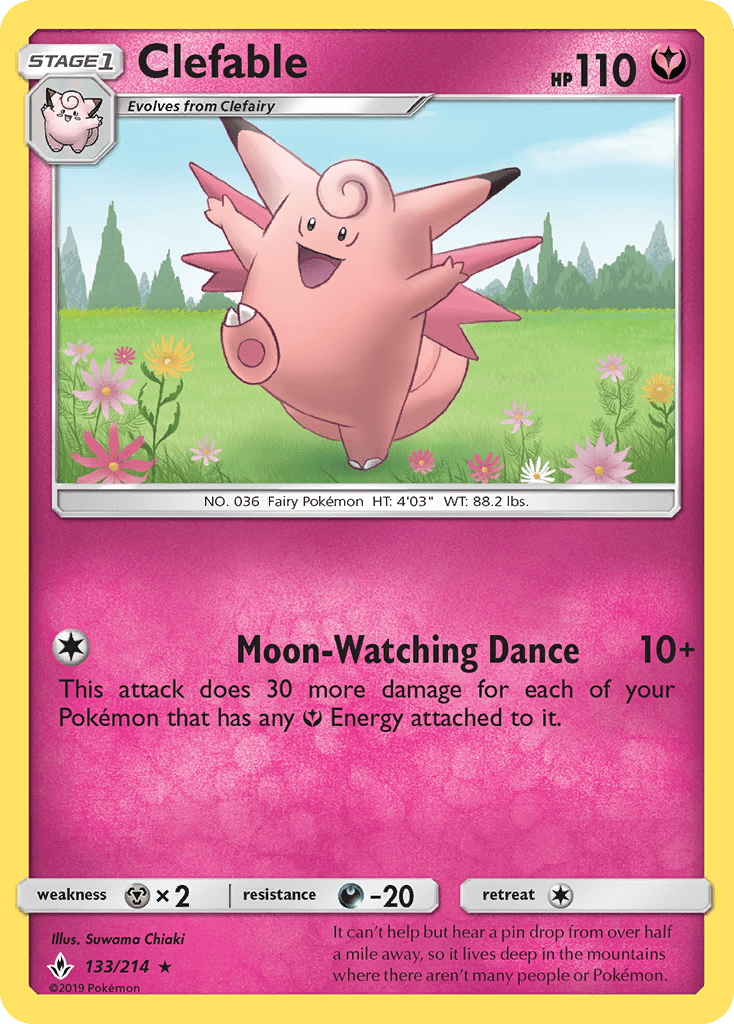 Clefable (133/214) [Sun & Moon: Unbroken Bonds] Pokemon Single Pokémon  | Multizone: Comics And Games