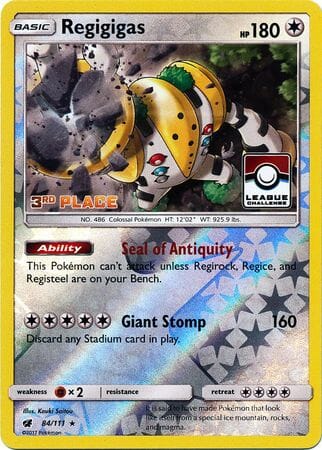 Regigigas (84/111) (League Promo 3rd Place) [Sun & Moon: Crimson Invasion] Pokemon Single Pokémon  | Multizone: Comics And Games