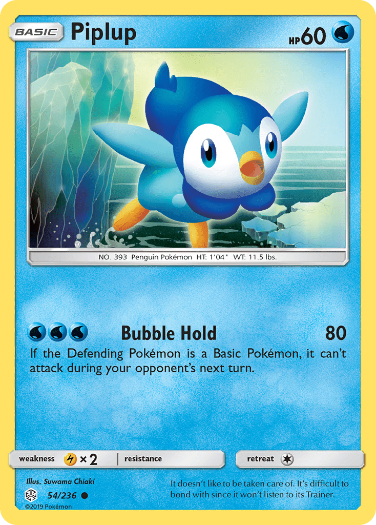 Piplup (54/236) [Sun & Moon: Cosmic Eclipse] Pokemon Single Pokémon  | Multizone: Comics And Games
