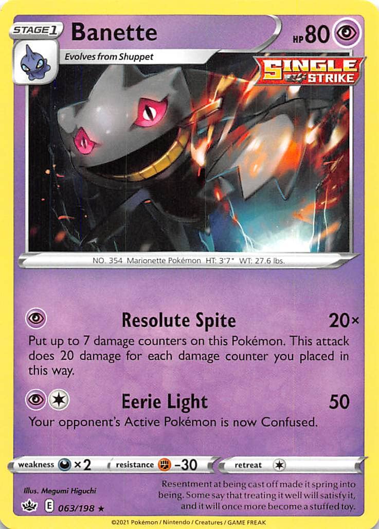 Banette (063/198) [Sword & Shield: Chilling Reign] Pokemon Single Pokémon  | Multizone: Comics And Games